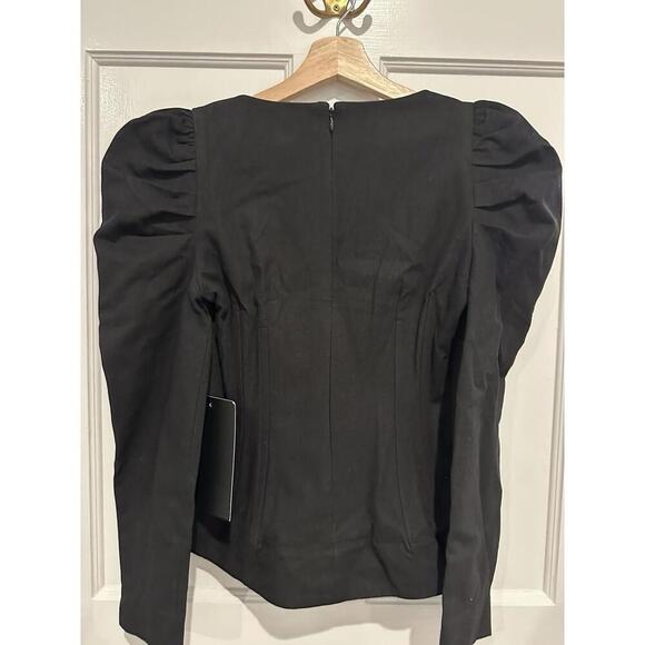 Tuckernuck Black Calla Top Blouse $198 NWT Extra Small XS Sold Out - Picture 5 of 5
